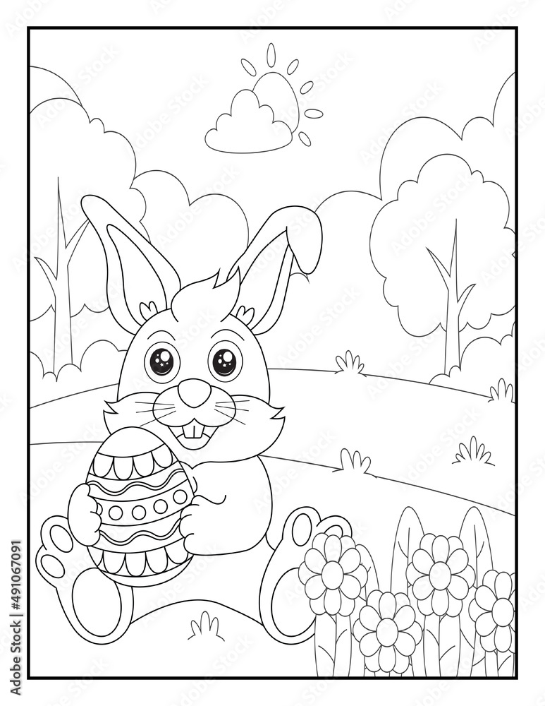 Illustrazione easter coloring book pages for kids children easter coloring pages for kids bunny coloring pages for kids easter egg