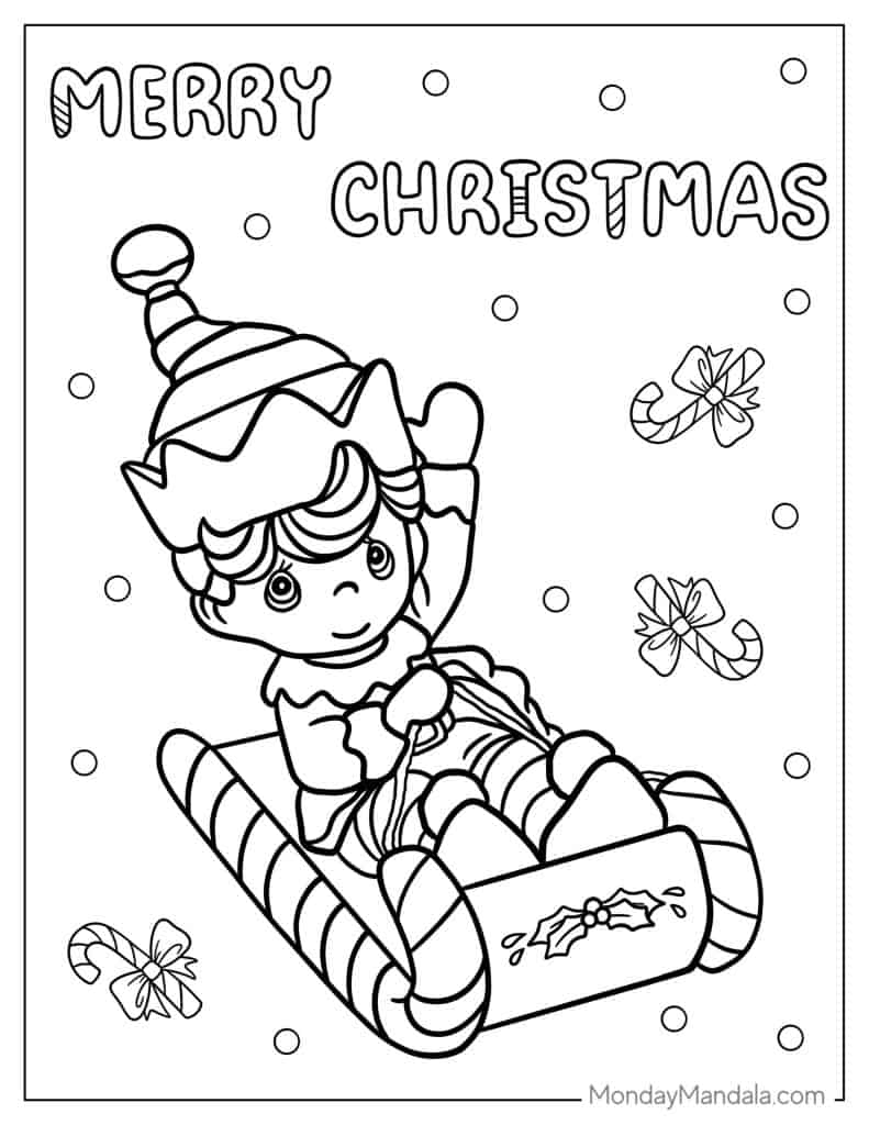 Elf coloring pages free pdf printables