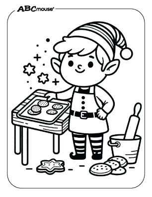 Free printable elf coloring pages for kids