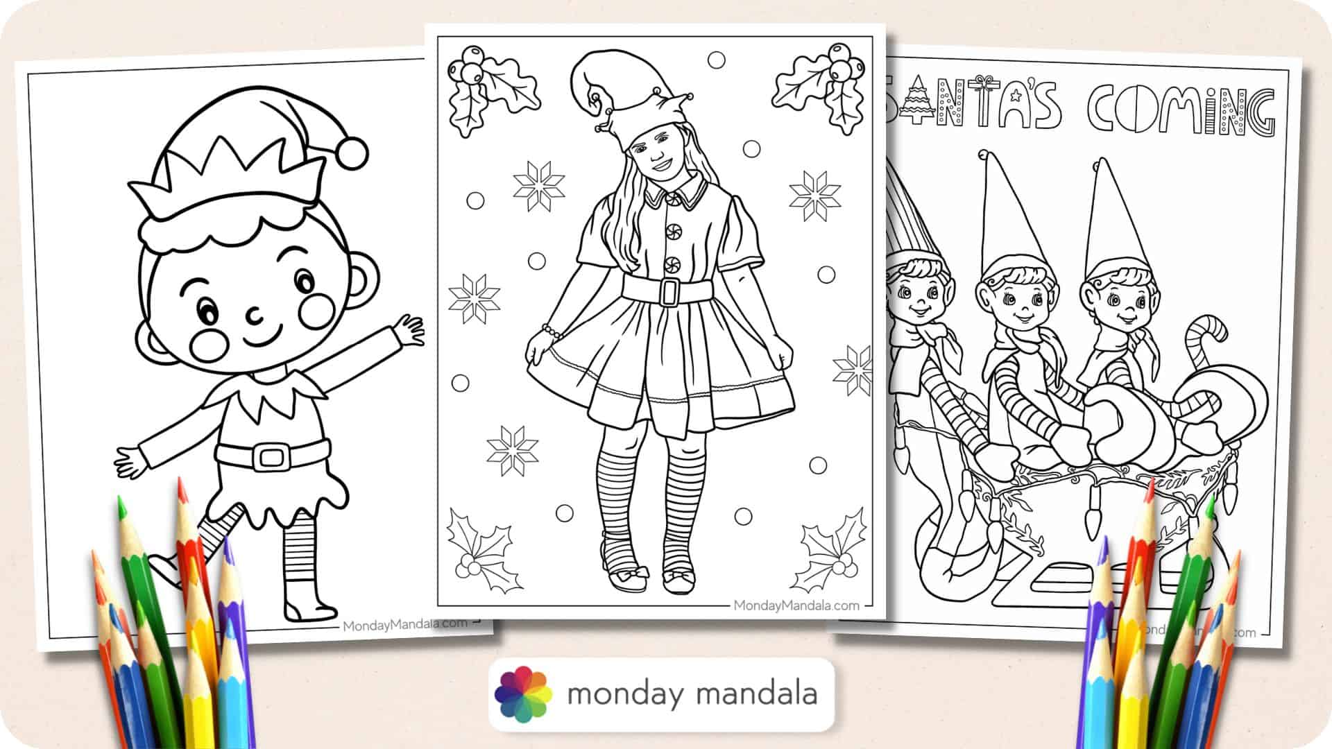 Elf coloring pages free pdf printables