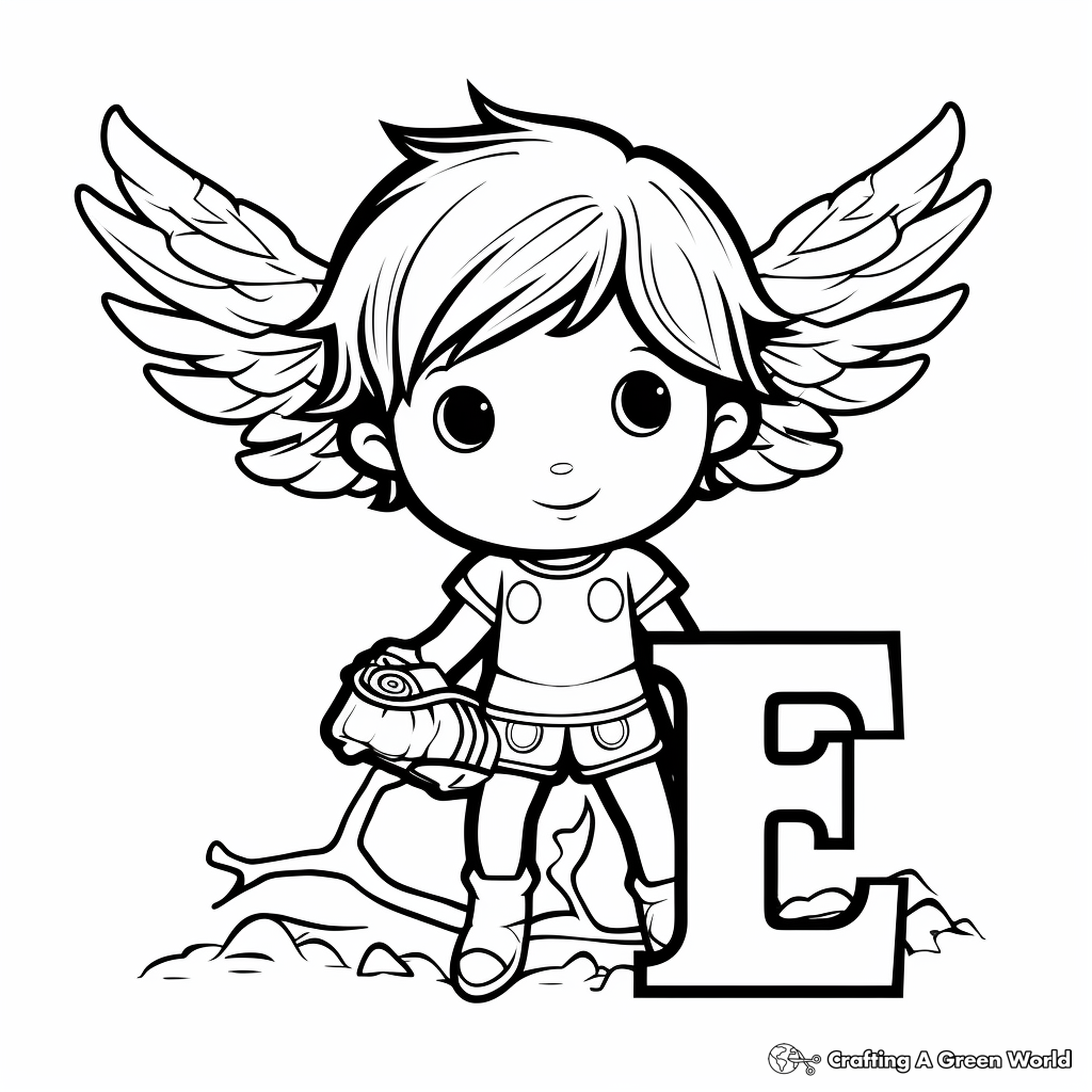 Letter e coloring pages