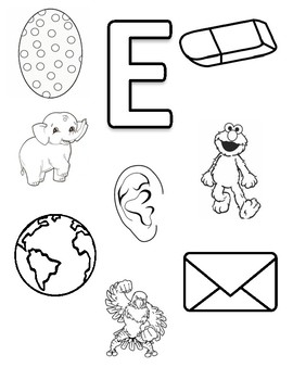 Letter e coloring tpt