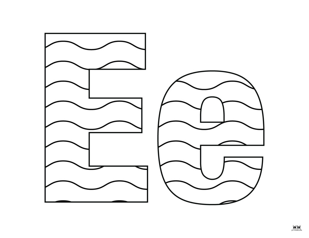 Letter e coloring pages