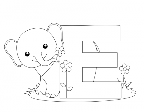 Alphabet coloring pages â e