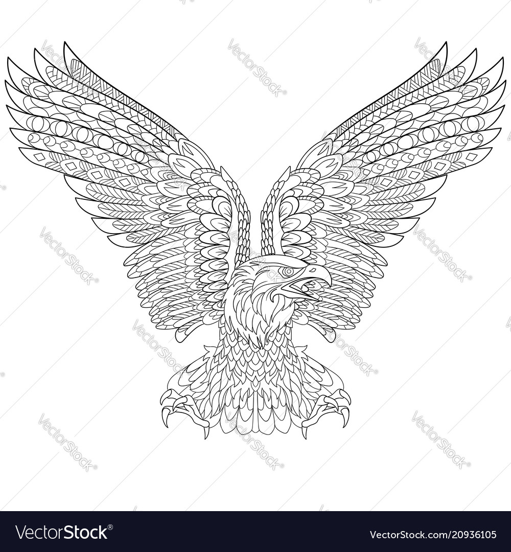 Eagle coloring page royalty free vector image