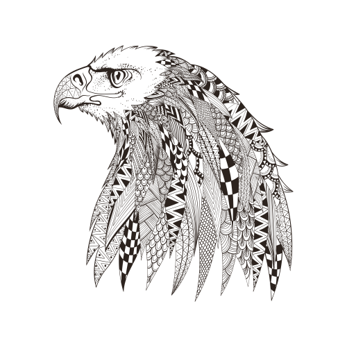 White eagle coloring page