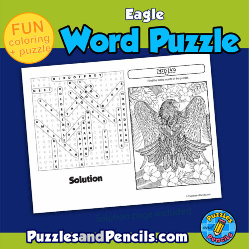 Eagle word search puzzle activity page and coloring june wordsearch made by teachers