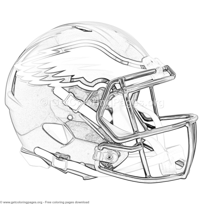 Grayscale philadelphia eagles football helmet coloring pages â getcoloringpagesorg diy ððññððð