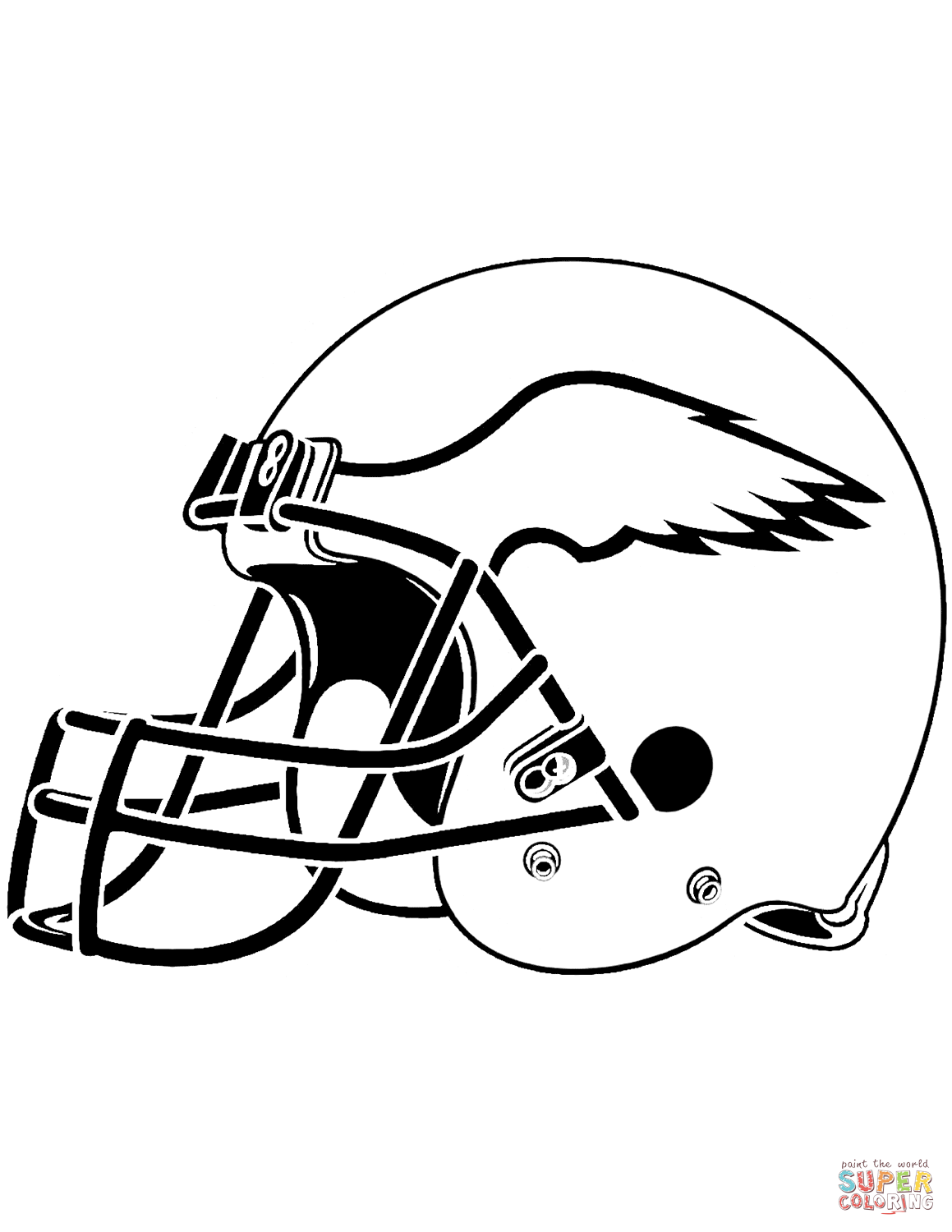 Philadelphia eagles helmet coloring page free printable coloring pages