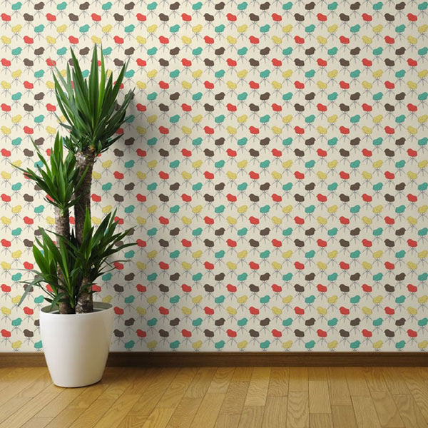 Retro walls eames armchair wallpaper by marketa stengl