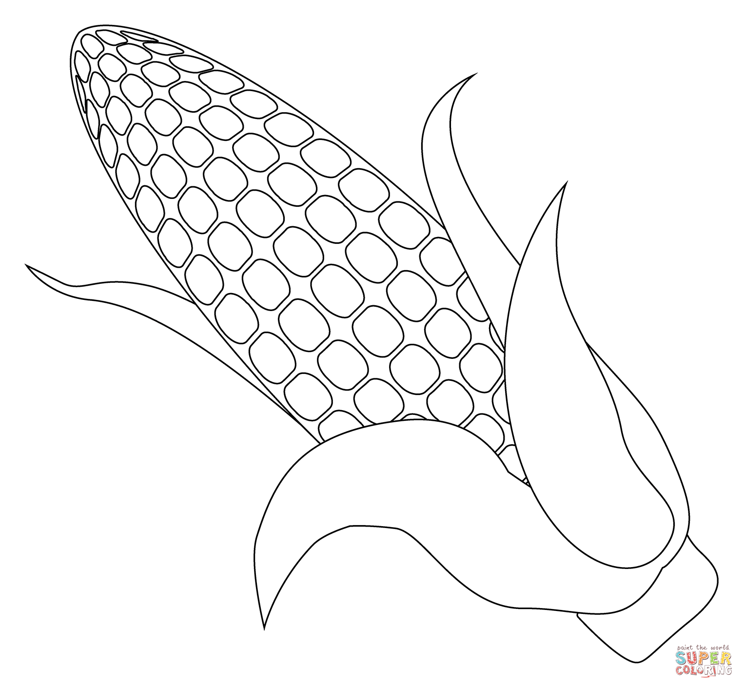 Ear of corn emoji coloring page free printable coloring pages