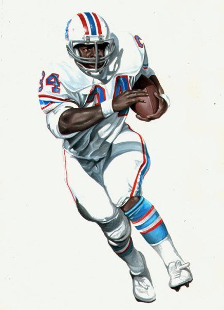 Earl campbell the tyler rose houston oilers painting by dan tearle nfl football players houston oilers titans football