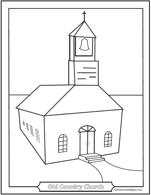 Printable church coloring page ââ preschool church coloring pages