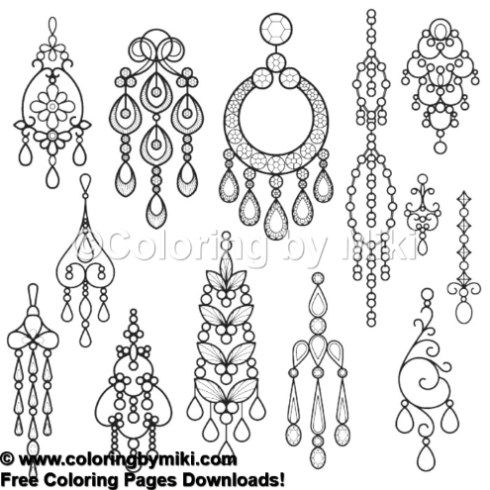 Jewelry earrings coloring page jewelry drawing jewellery design sketches art jewelry design