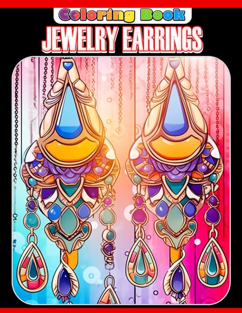 Jewelry earrings coloring book beautiful accessories coloring pages for kids to have fun and get creative an ideal gift for girls dixon dennis books