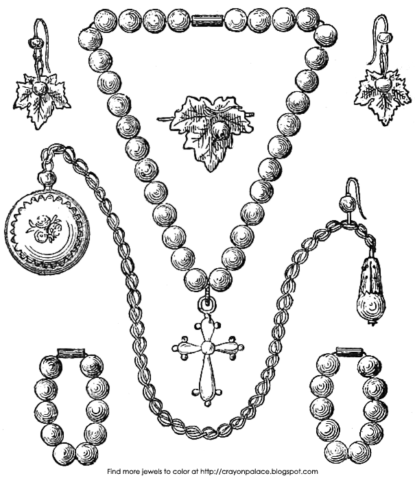 Crayon palace pearl jewelry coloring page