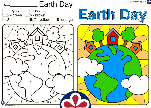 Earth day color by number