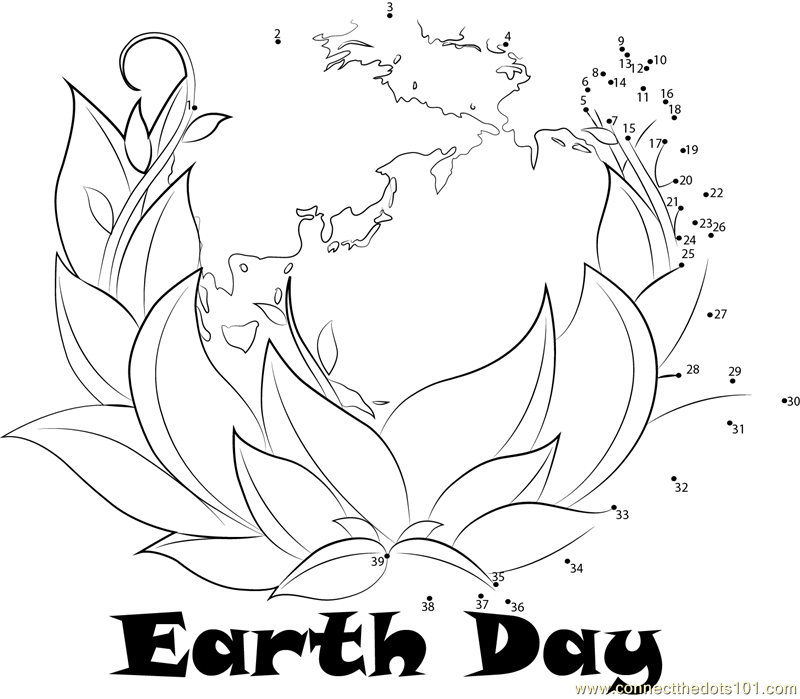 Green earth day dot to dot printable worksheet