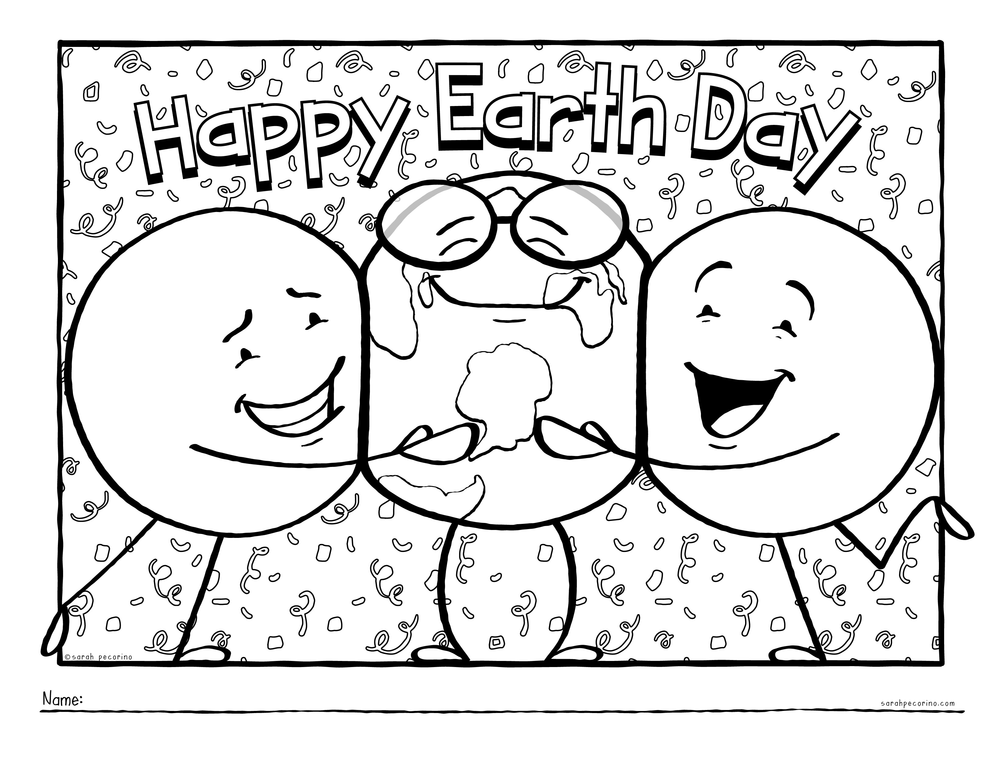 Free earth day dot dudes coloring page â sarah pecorino illustration