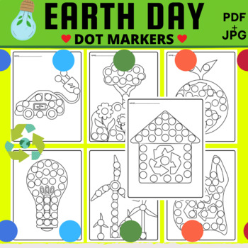 Earth day coloring pagesdot marker fine motor skills earth day activity