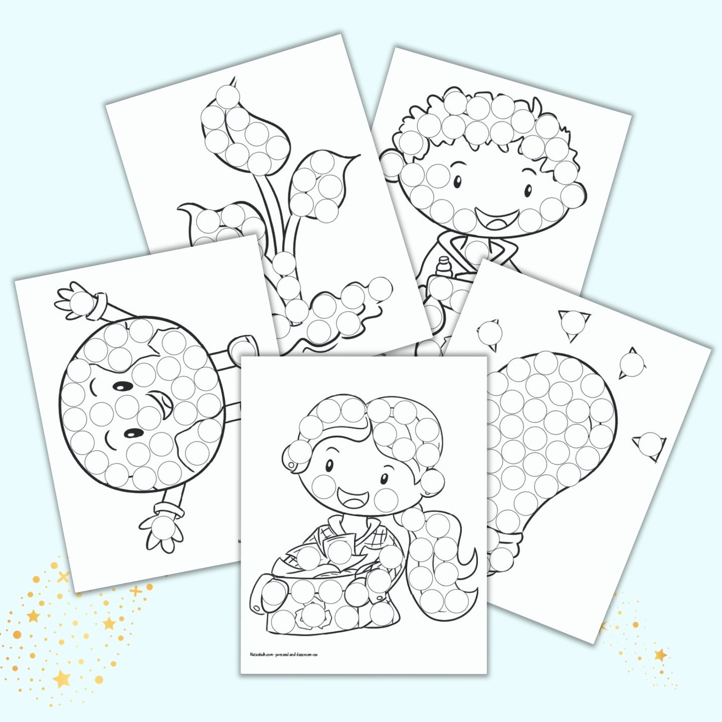 Free printable earth day do a dot pages for toddlers preschoolers