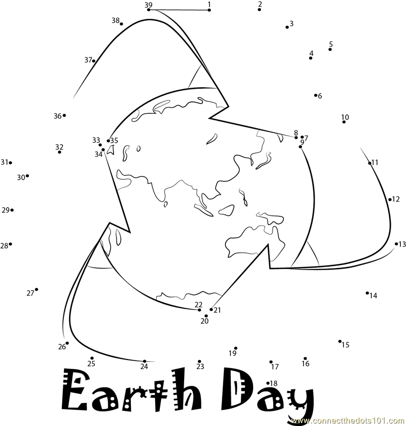 Earth day dot to dot printable worksheet