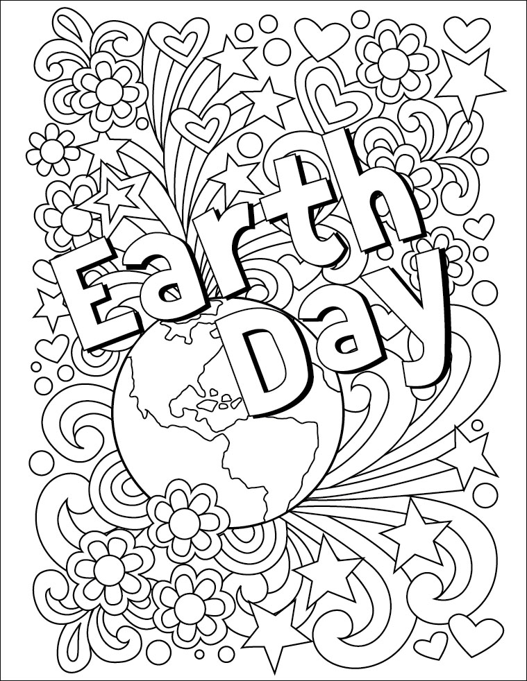 Earth day coloring page art projects for kids