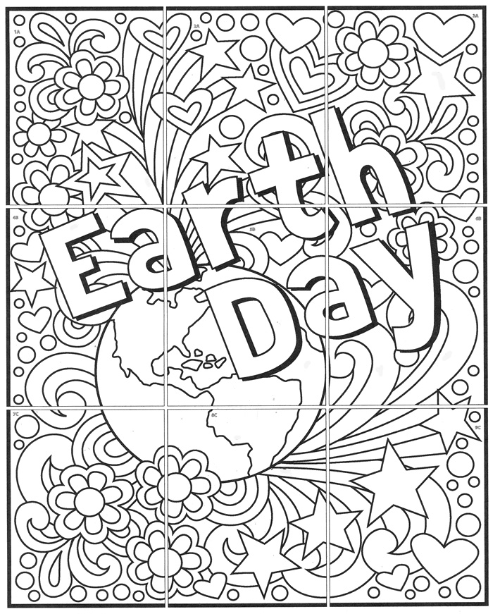 Easy earth day art activity and earth day coloring page earth day coloring pages collaborative art projects for kids kids art projects