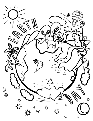 Free earth day coloring page