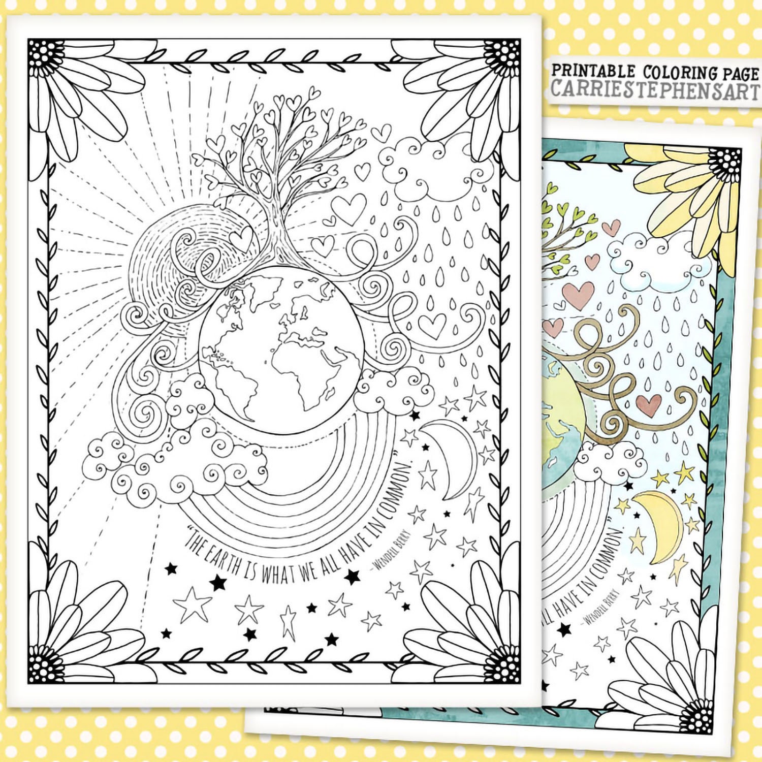 Earth day coloring sheet teacher classroom sign printable the earth in mon instant download colouring sign climate