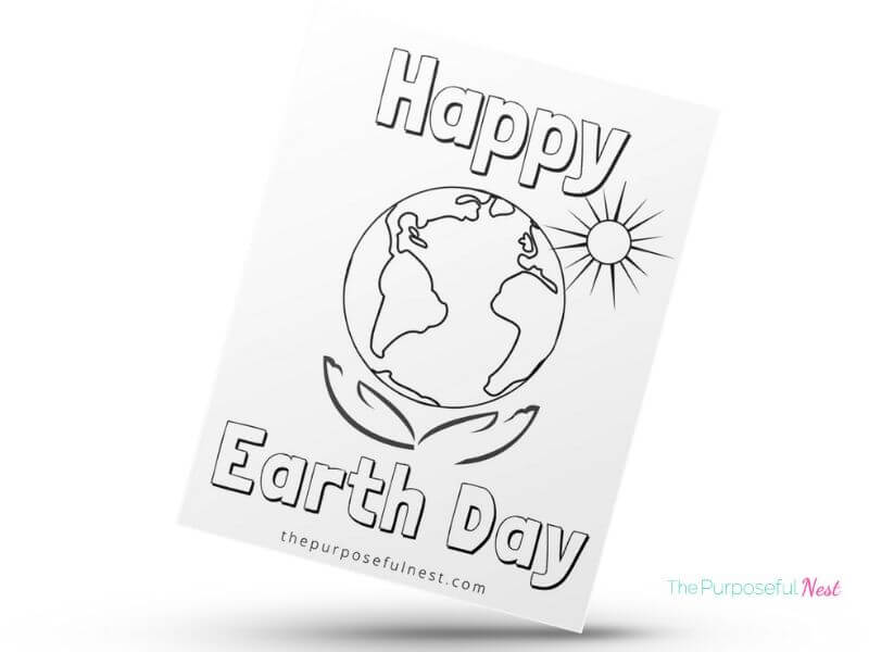 Earth day coloring page for kids