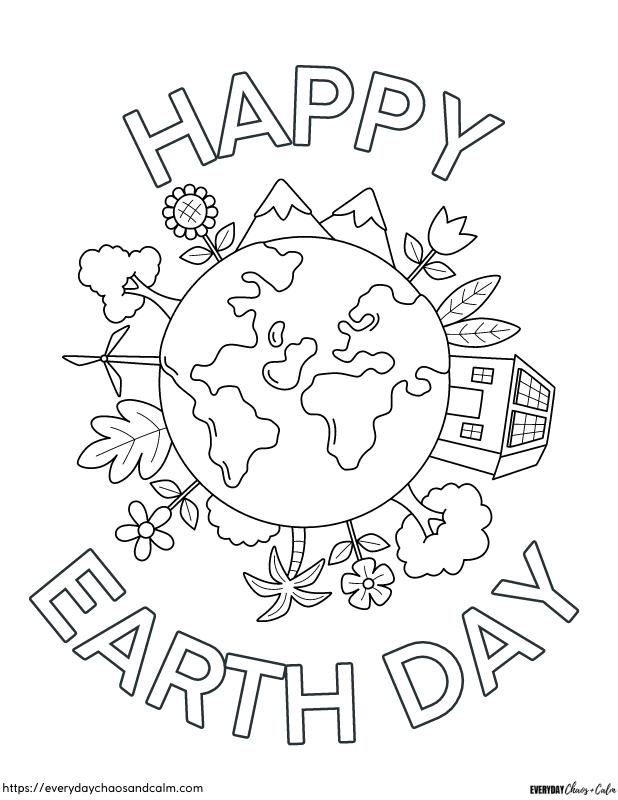 Free earth day coloring pages for kids