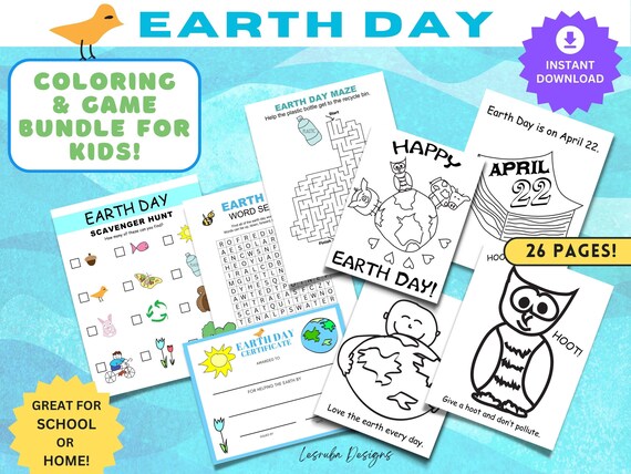 Earth day coloring pages activity bundle earth day printable earth day games earth day coloring sheets kids earth day classroom activity