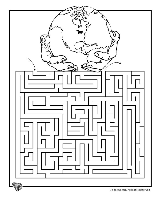 Earth day printable mazes earth