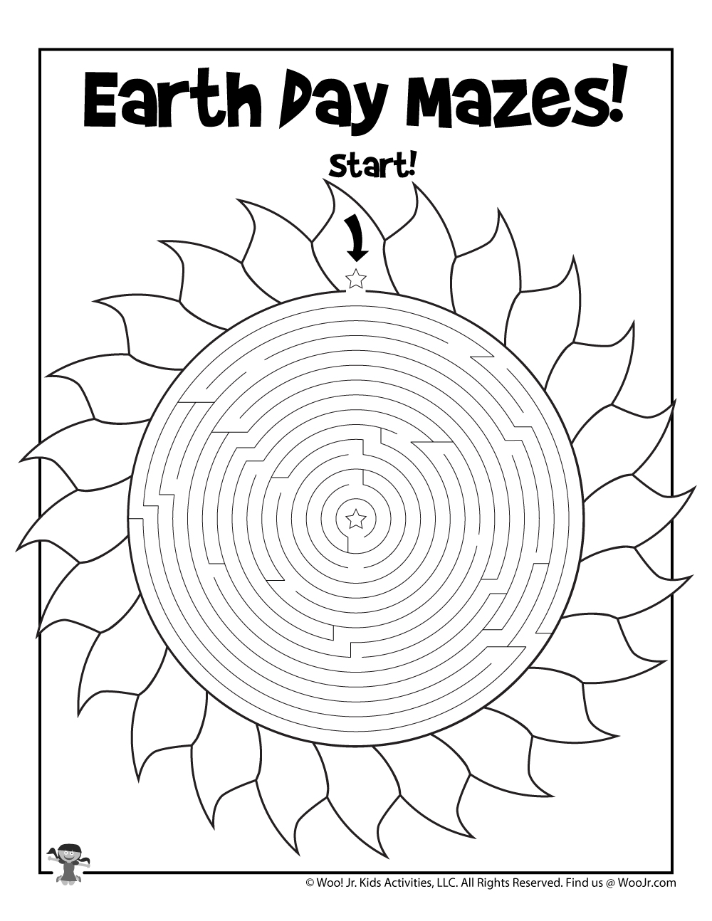 Printable earth day mazes woo jr kids activities childrens publishing