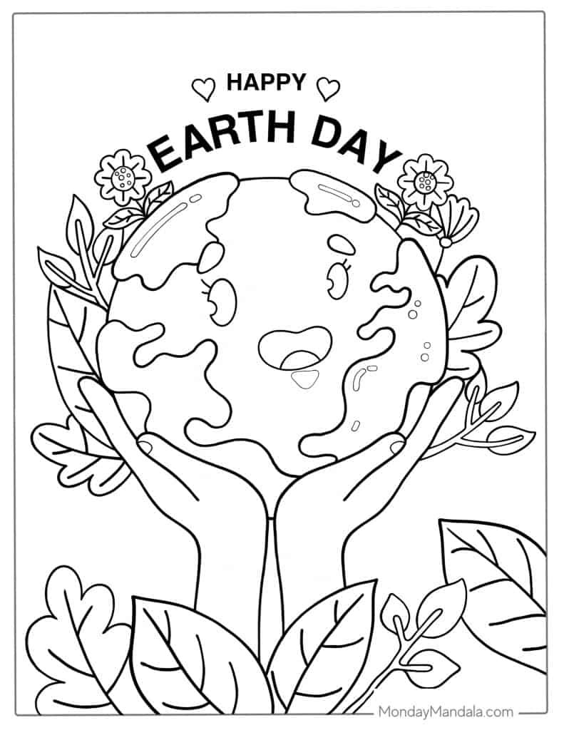 Earth coloring pages free pdf printables