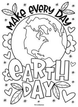 Earth day coloring page by mrs arnolds art room tpt