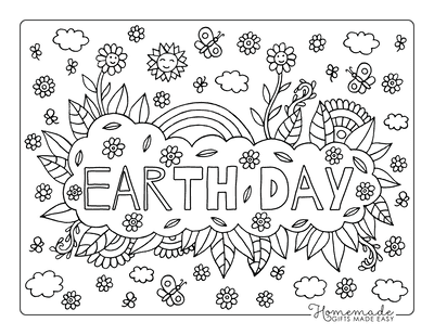 Free earth day coloring pages for kids adults