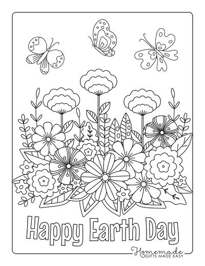 Free earth day coloring pages for kids adults