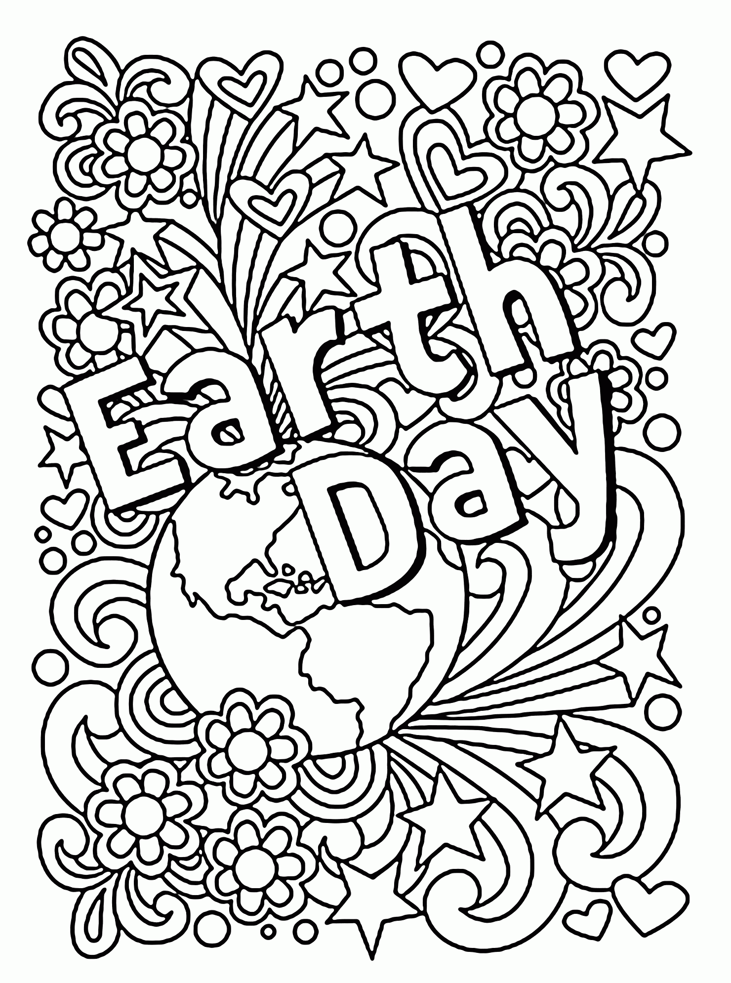 Celebration earth day coloring page for kids coloring pages printables free