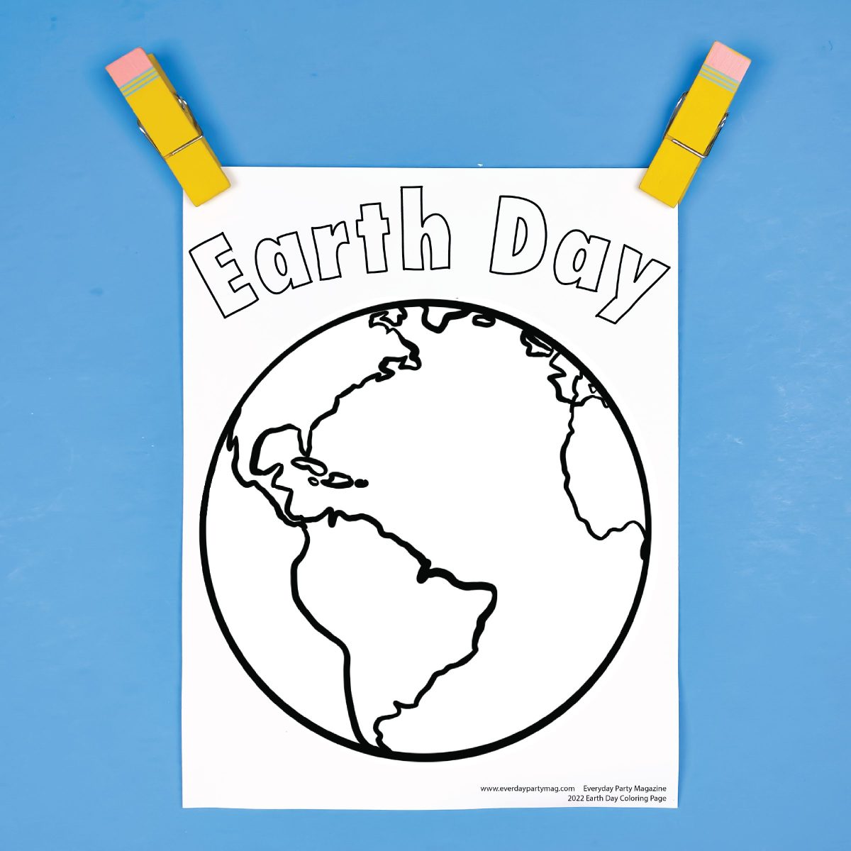 Earth day printable coloring page