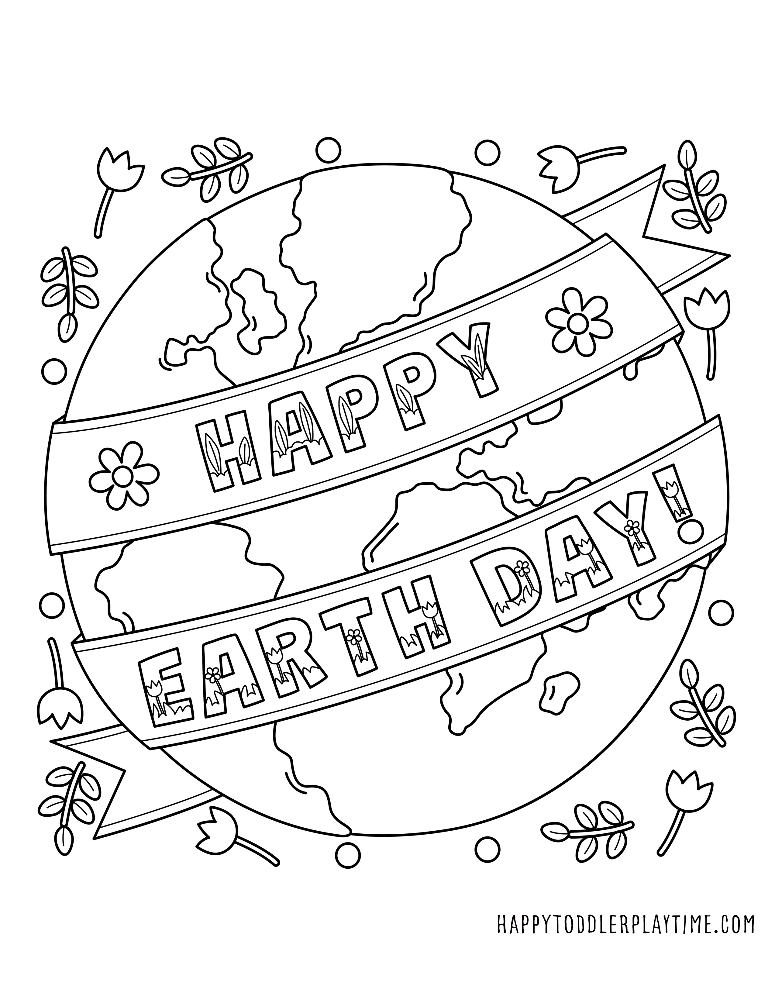 Free earth day printable coloring pages for kids