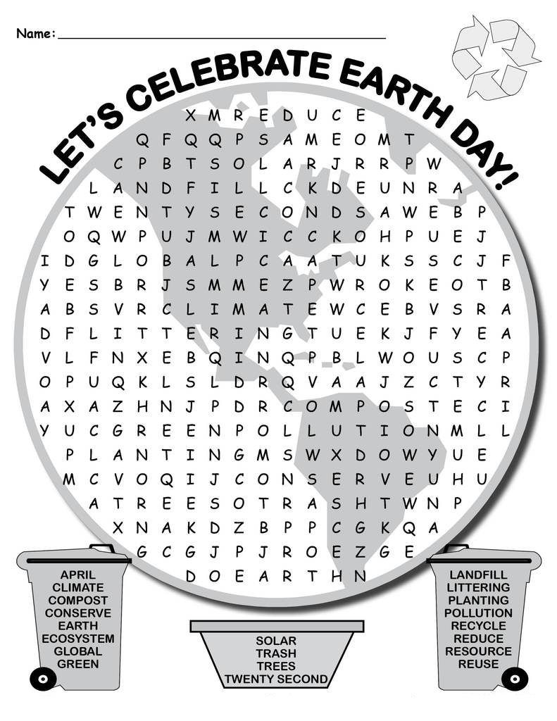 Earth day word search