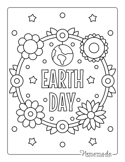 Free earth day coloring pages for kids adults