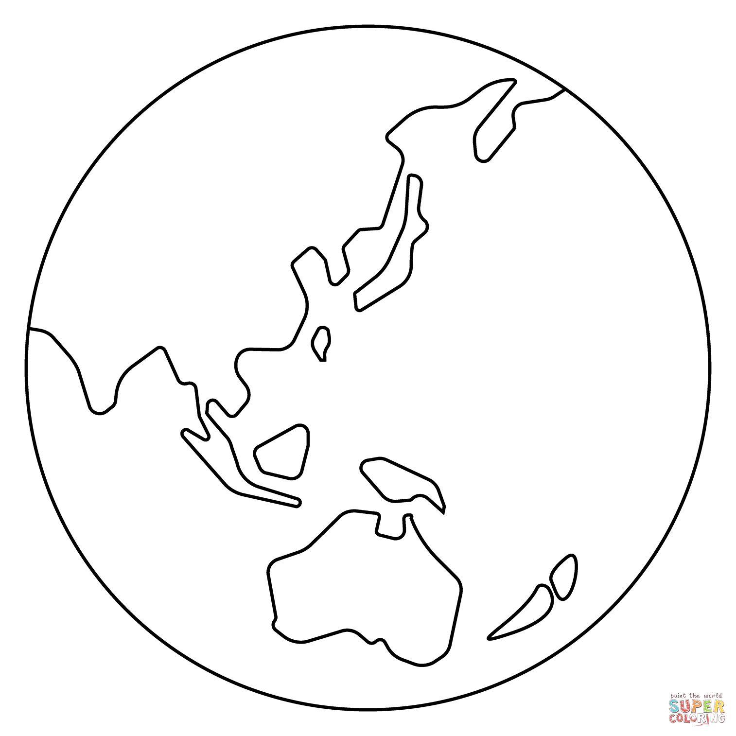 Globe showing asia australia emoji coloring page free printable coloring pages