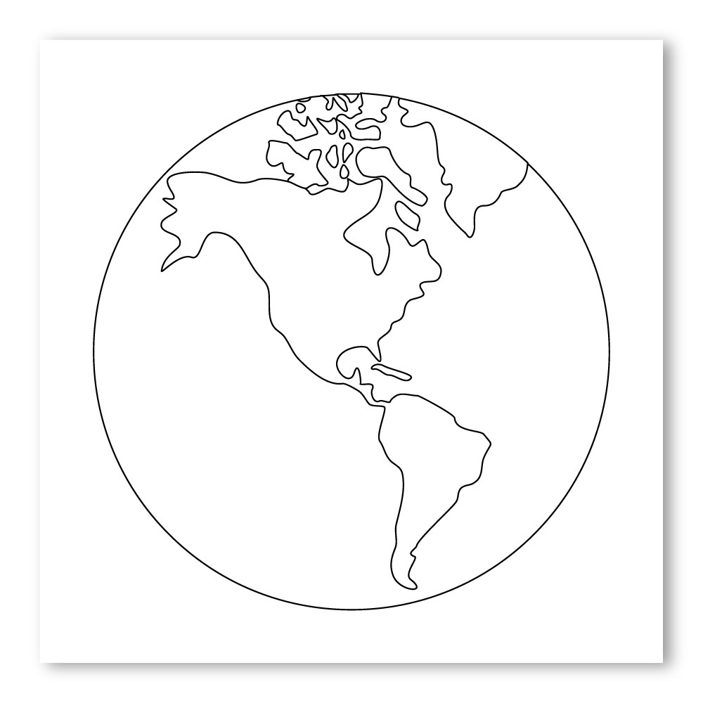 Emoji one coloring wall graphic square earth globe americas