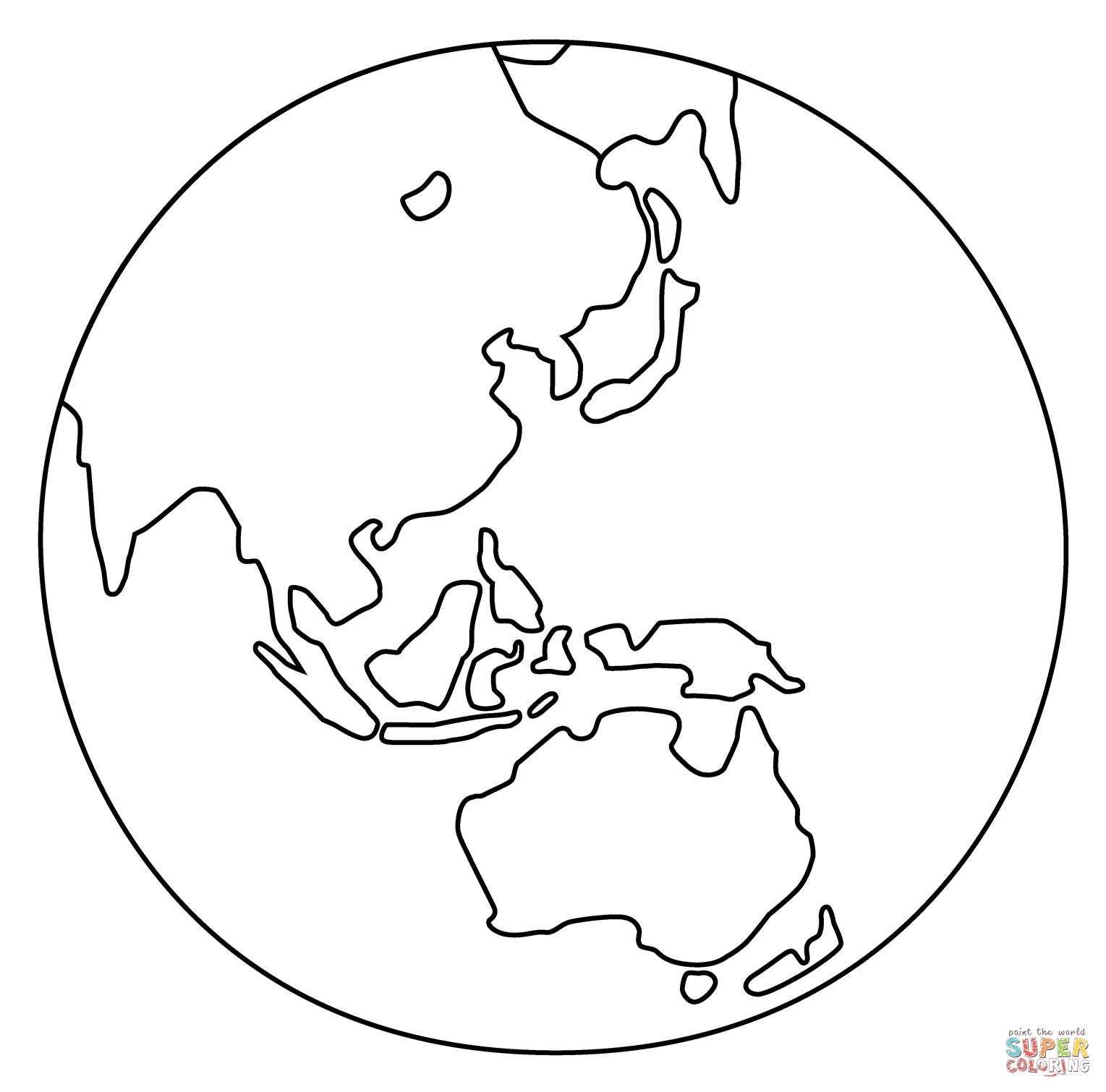 Globe showing asia australia emoji coloring page free printable coloring pages