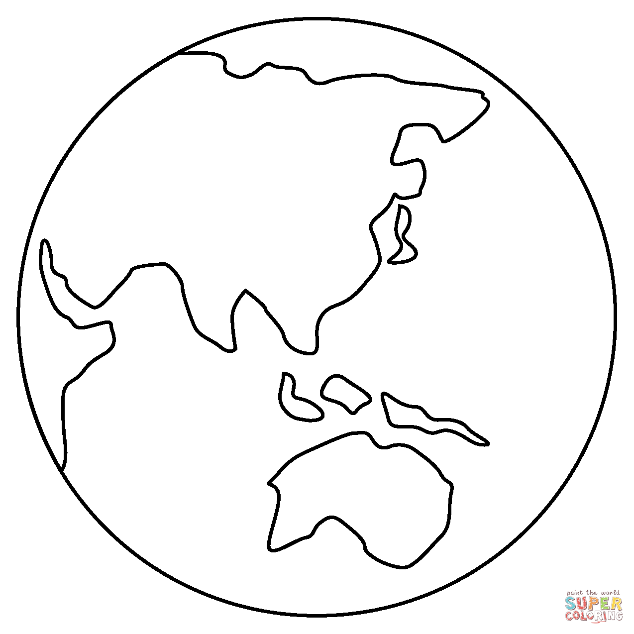 Globe showing asia australia emoji coloring page free printable coloring pages