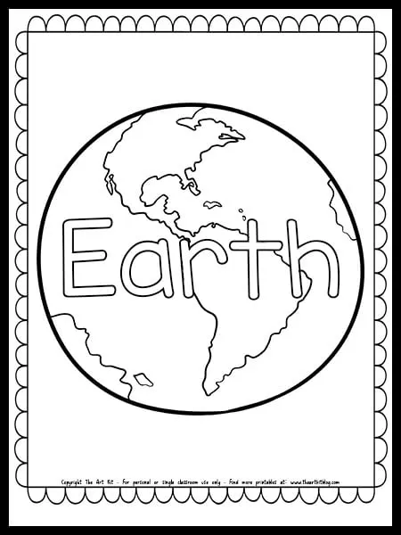 Earth coloring page free printable â the art kit