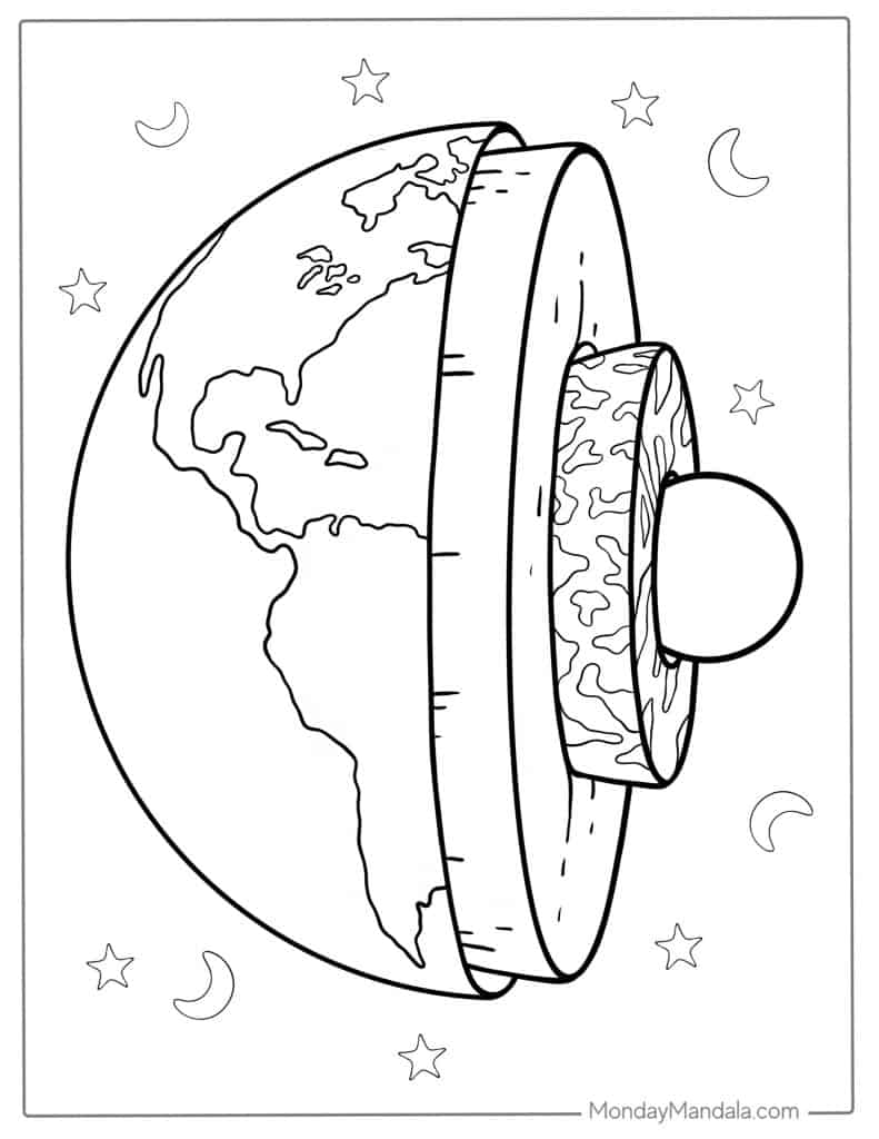 Earth coloring pages free pdf printables